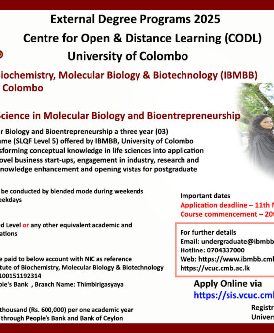 BSc in Molecular Biology and Bioentrepreneurship – External Degree